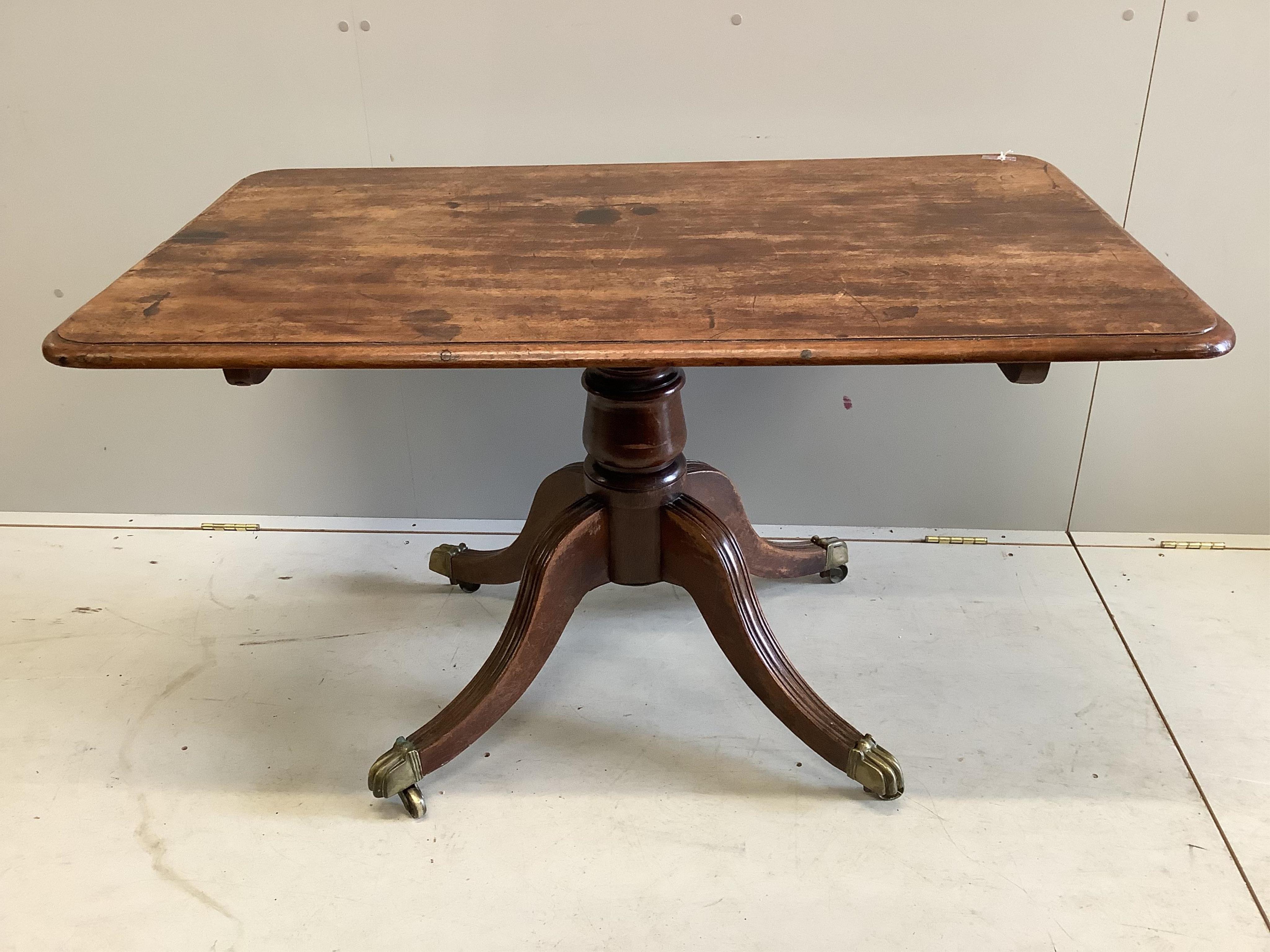 A Regency mahogany breakfast table, 121 x 72cm, height 71cm. Condition - fair